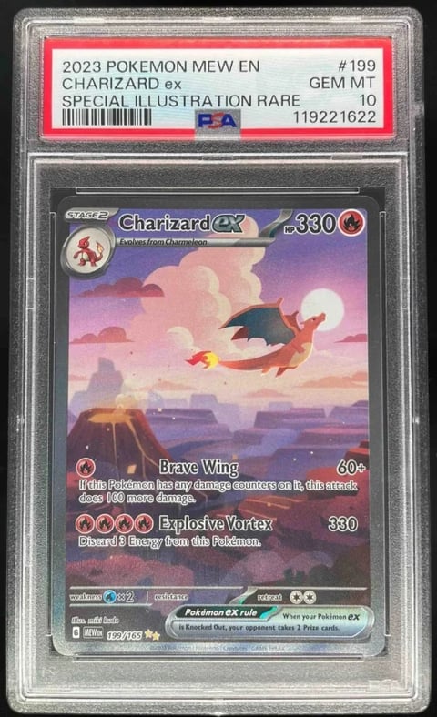 Special Illustration Rare graded card in PSA gem mint case