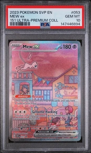 PSA graded premium collectible card, GEM MT condition with illustrated scene